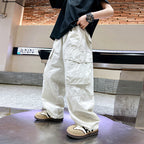 Kids Loose Fit PU Spring Pants