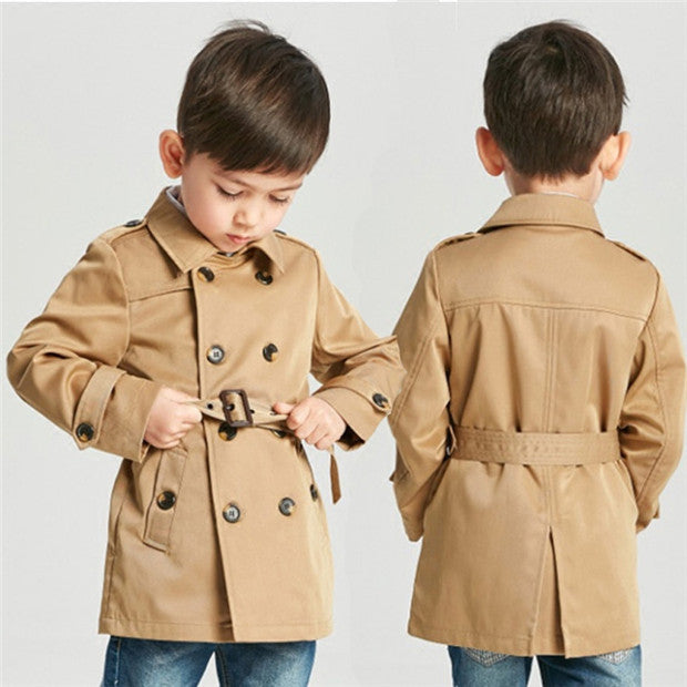 Boys Mid-Length Spring Trench Coat
