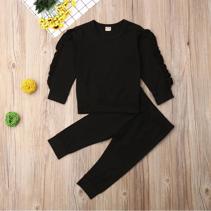 Newborn Ruffle 2Pcs Outfit Set (Long Sleeve & Pants)
