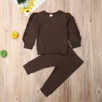 Newborn Ruffle 2Pcs Outfit Set (Long Sleeve & Pants)