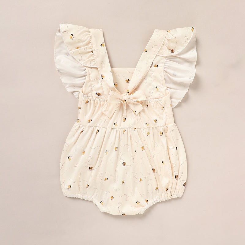 Baby Girl Honeybee Bubble Romper – 1st Bee Day Outfit