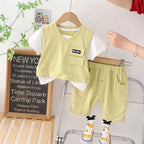 Boys Summer Outfit Set – Short Sleeve Cotton Suit (2 PCS)