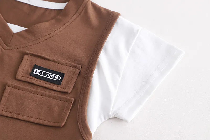 Boys Summer Outfit Set – Short Sleeve Cotton Suit (2 PCS)