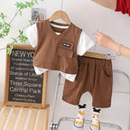 Boys Summer Outfit Set – Short Sleeve Cotton Suit (2 PCS)