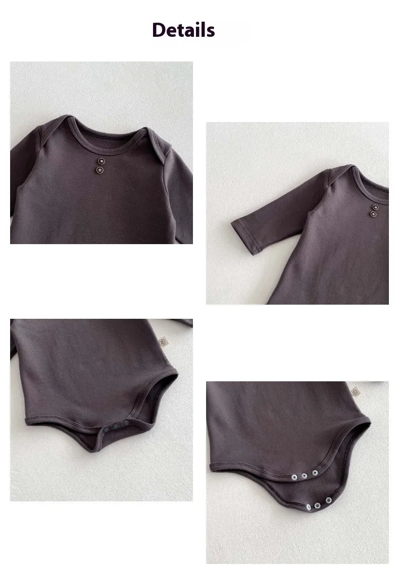 Newborn Cotton Bodysuit – Long Sleeve Soft Baby Wrap Onesie