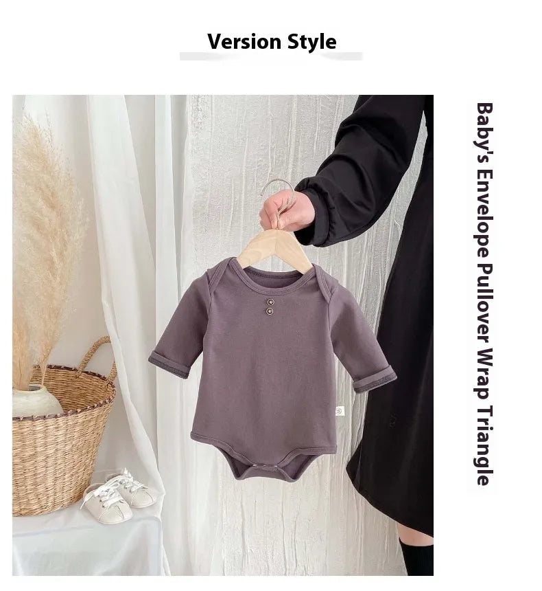 Newborn Cotton Bodysuit – Long Sleeve Soft Baby Wrap Onesie