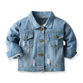 Kids Distressed Denim Cardigan Jacket