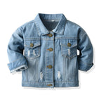 Kids Distressed Denim Cardigan Jacket