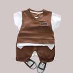 Boys Summer Outfit Set – Short Sleeve Cotton Suit (2 PCS)