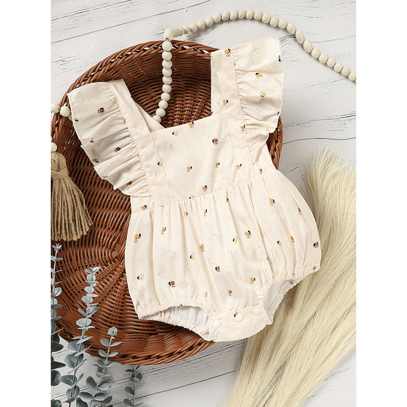 Baby Girl Honeybee Bubble Romper – 1st Bee Day Outfit