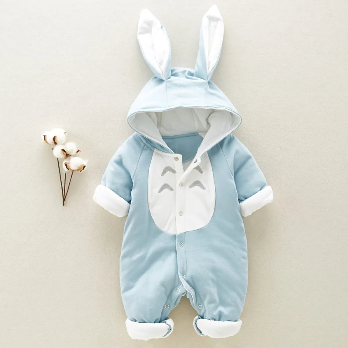 Hooded Cotton Baby Romper