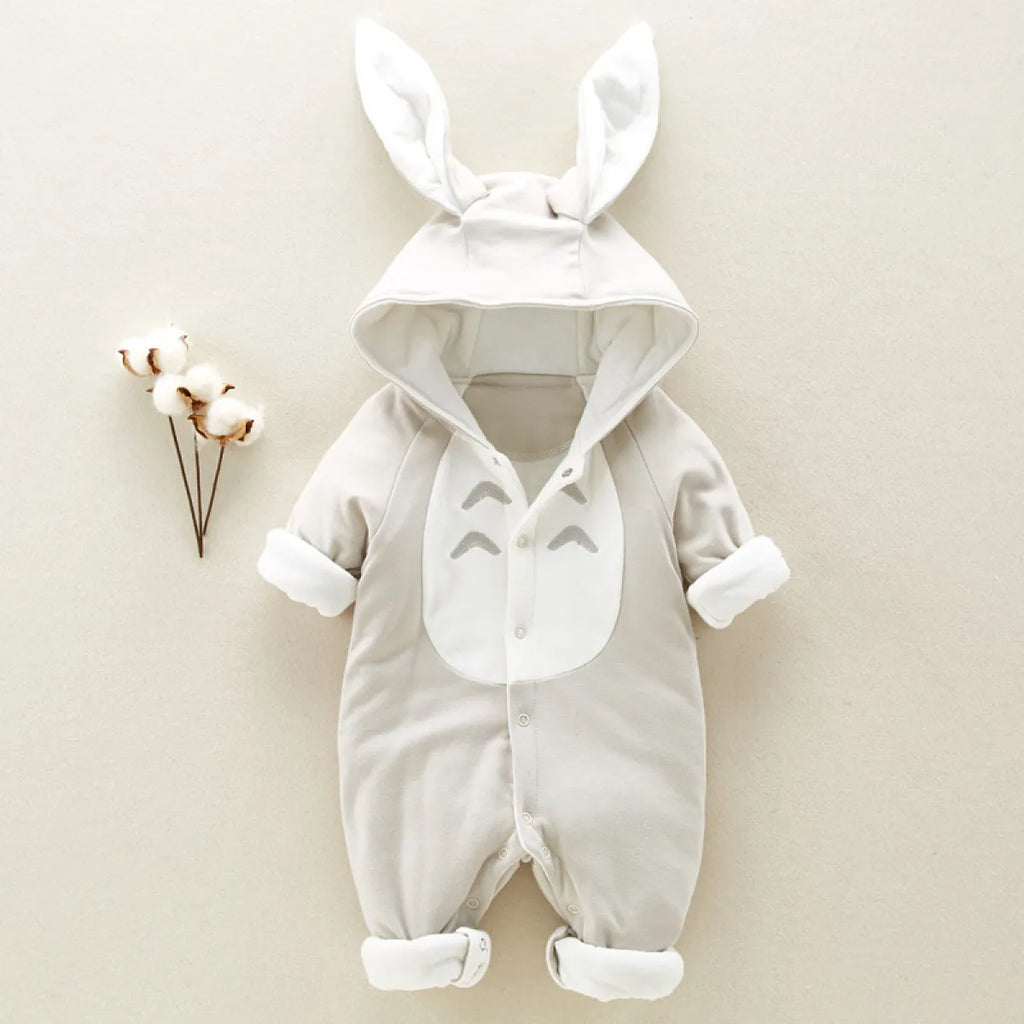 Hooded Cotton Baby Romper