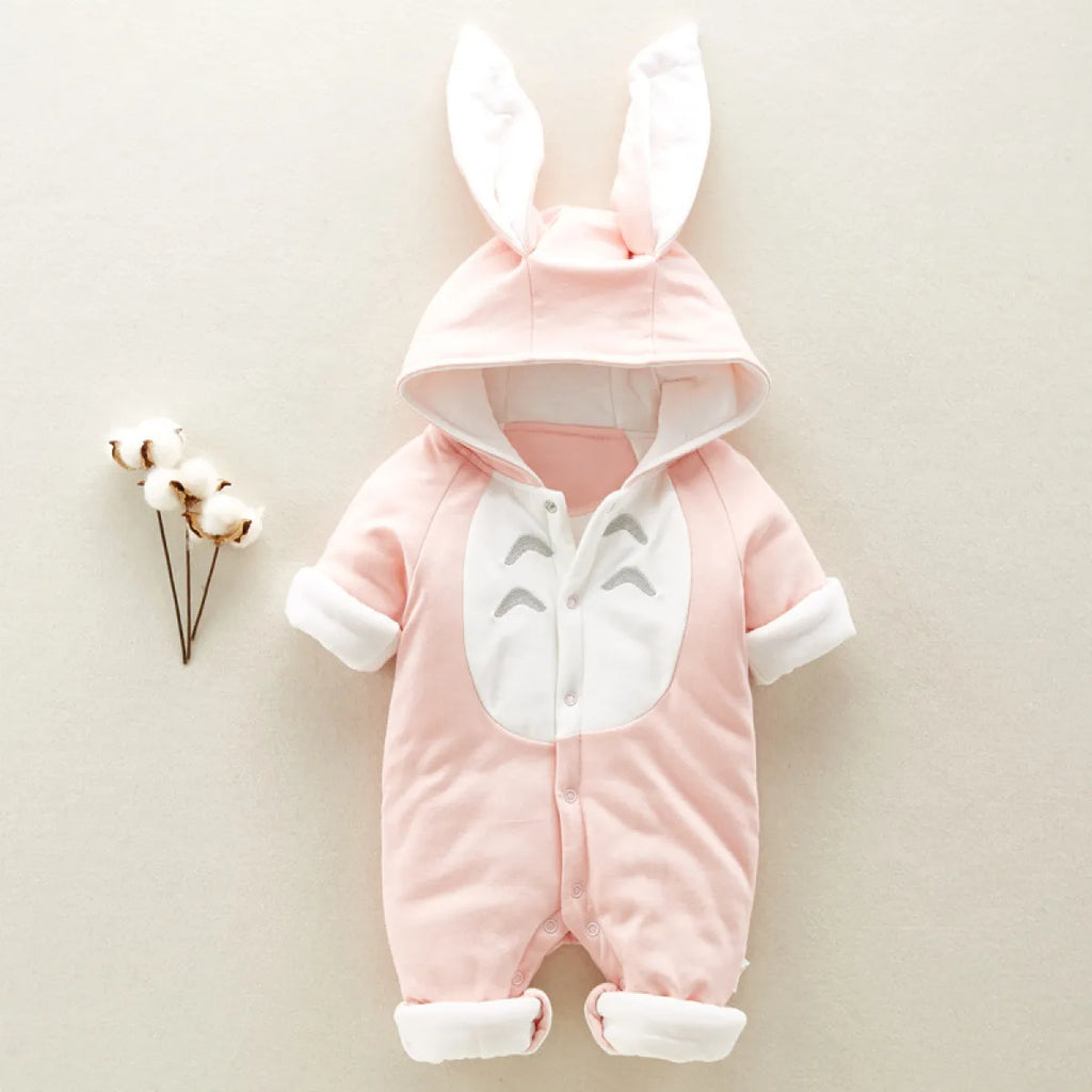 Hooded Cotton Baby Romper