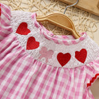Infant Girls Valentine Pink Plaid Heart Dress