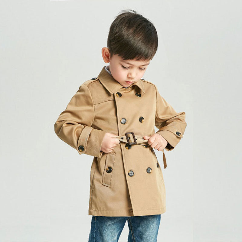 Boys Mid-Length Spring Trench Coat