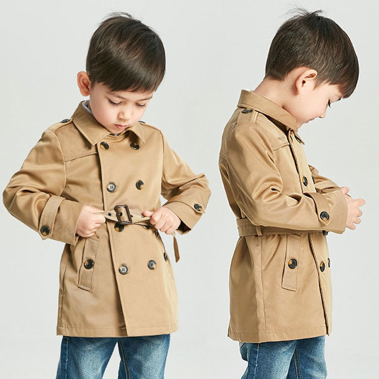 Boys Mid-Length Spring Trench Coat