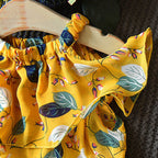 Girls Bohemian Leaf Chiffon Dress