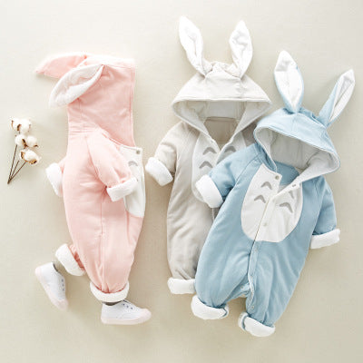 Hooded Cotton Baby Romper