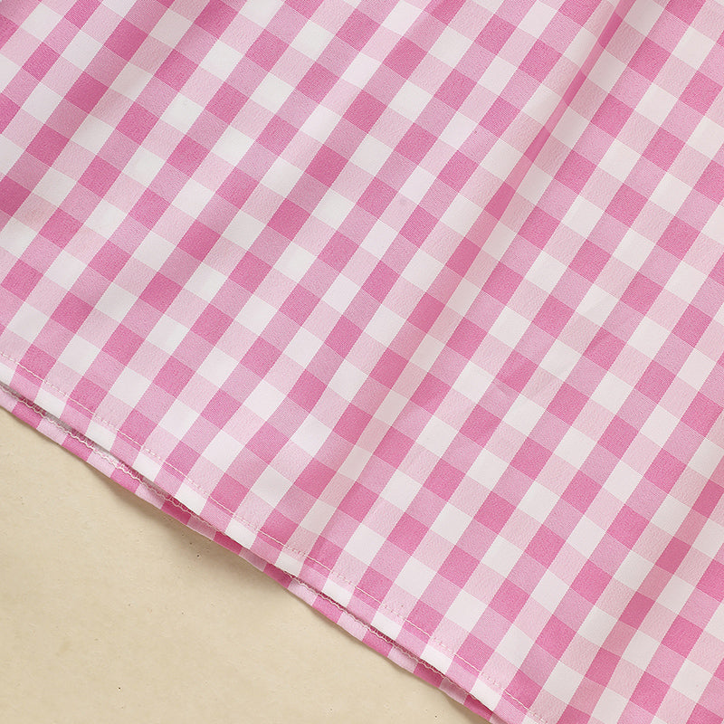 Infant Girls Valentine Pink Plaid Heart Dress