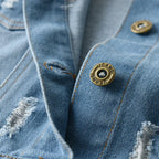 Kids Distressed Denim Cardigan Jacket