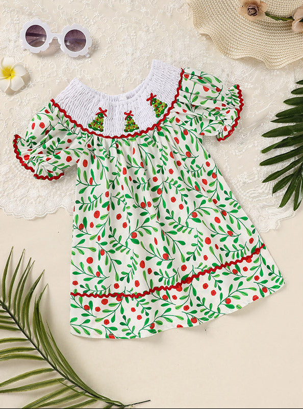 Baby Girls Christmas Plaid Tree Dress