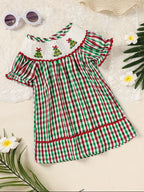 Baby Girls Christmas Plaid Tree Dress