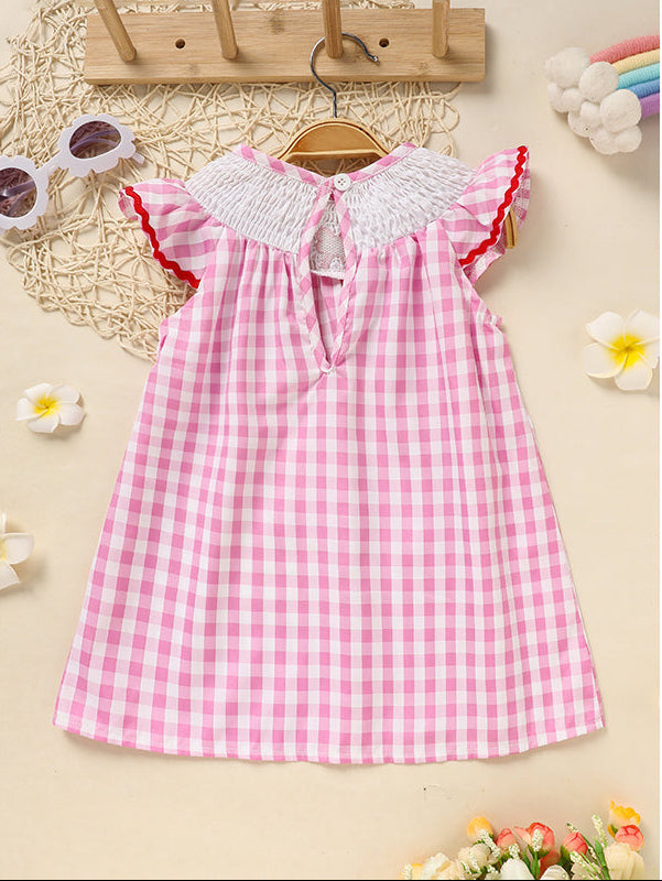 Infant Girls Valentine Pink Plaid Heart Dress