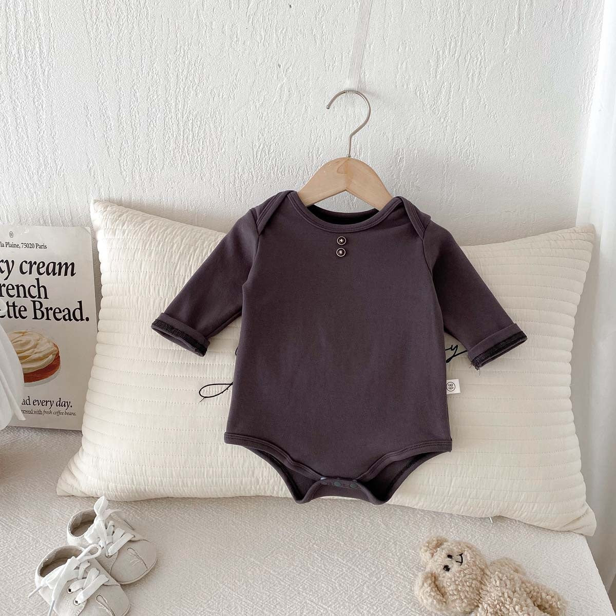 Newborn Cotton Bodysuit – Long Sleeve Soft Baby Wrap Onesie