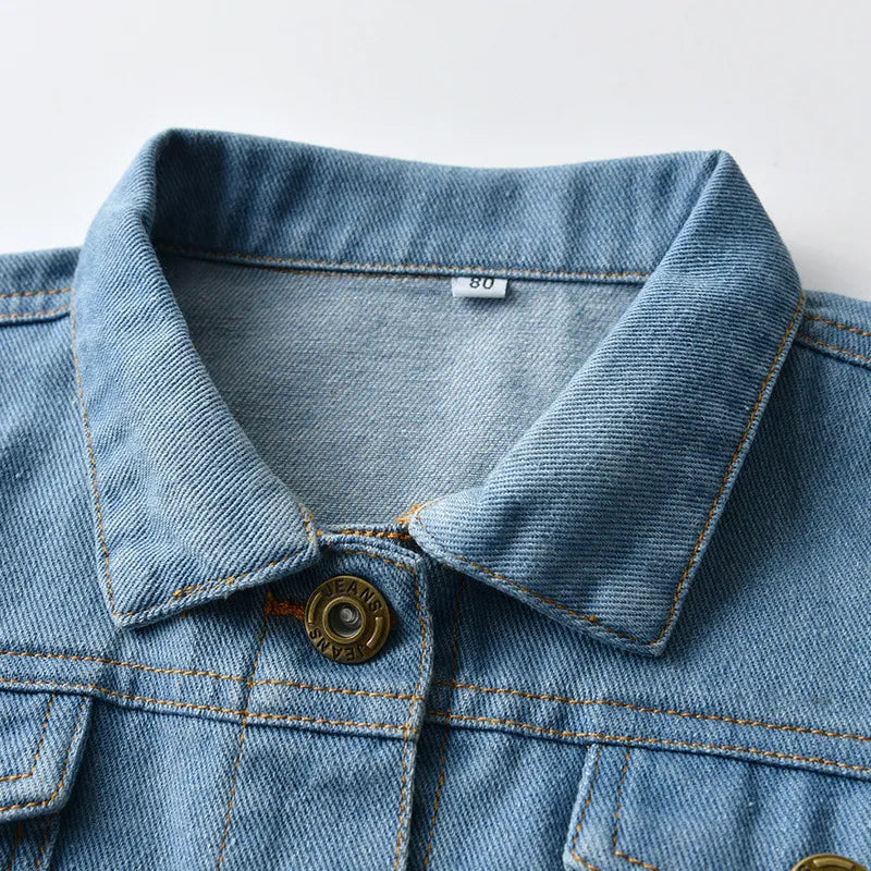 Kids Distressed Denim Cardigan Jacket