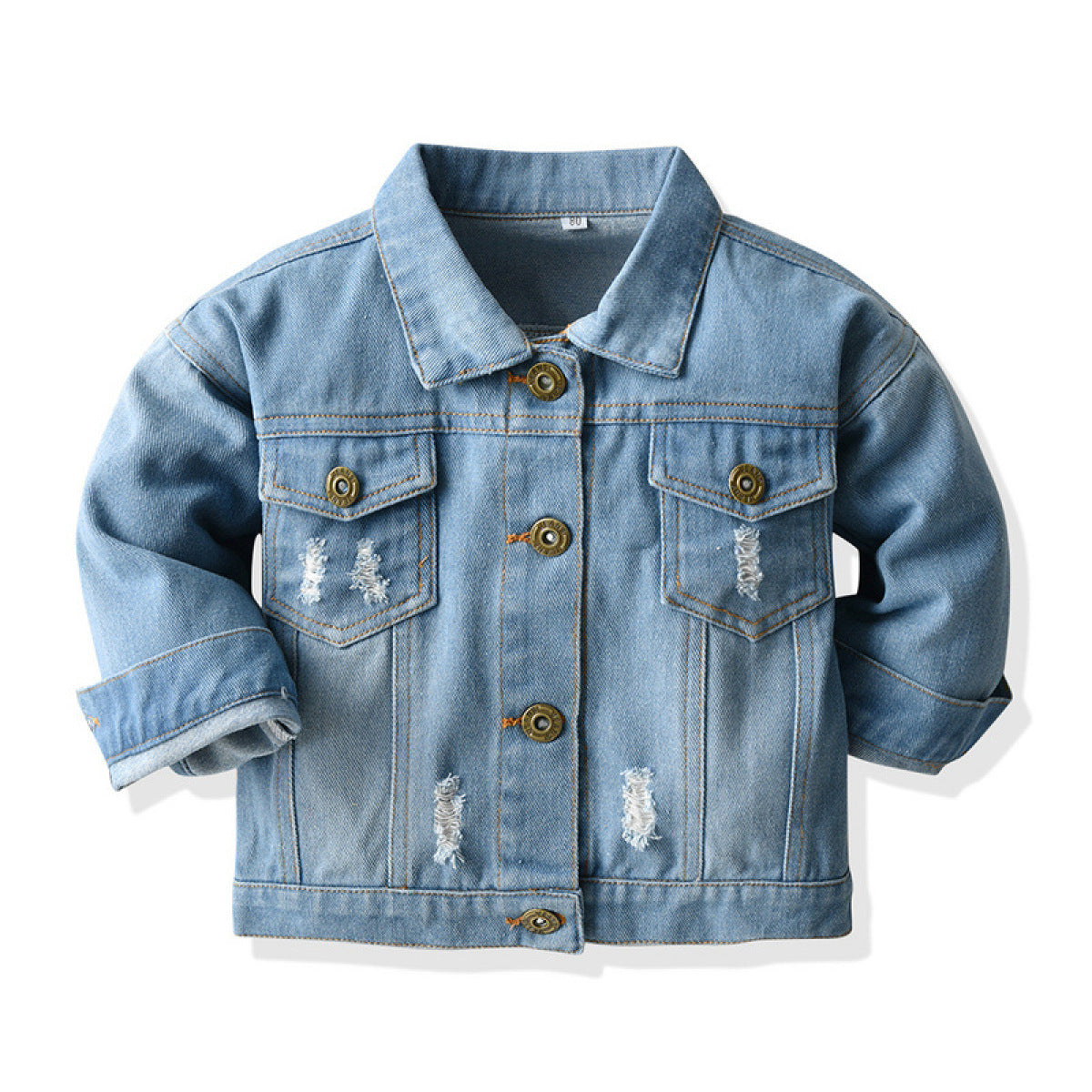 Kids Distressed Denim Cardigan Jacket