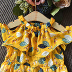 Girls Bohemian Leaf Chiffon Dress