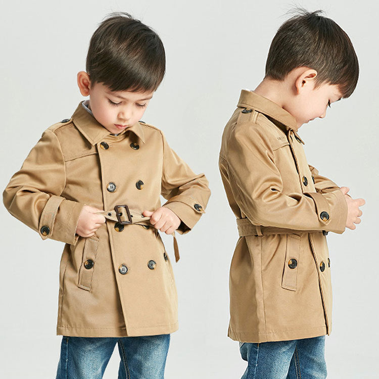 Boys Mid-Length Spring Trench Coat