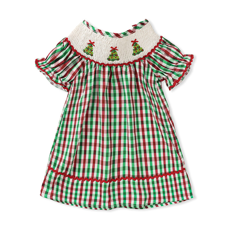 Baby Girls Christmas Plaid Tree Dress